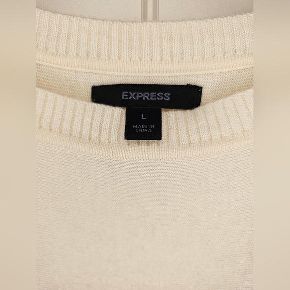 [EXPRESS] Cream Tunic/Dress 《L》Ultra Soft ☆ Scoop Neck ☆ Puff Sleeve ☆ … - Picture 10 of 16